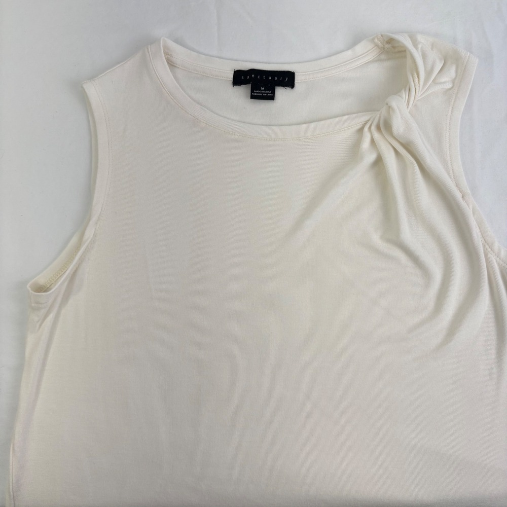 Sanctuary Ivory Twist Neck Sleeveless Tank Top‎ Womens Size M